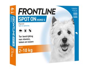 Frontline spot-on anti-vlooienmiddel voor de hond S (2 - 10 kg) 2 x 6 pipetten