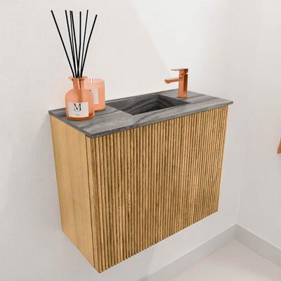 Toiletmeubel Mondiaz Joya Dlux | 50 cm | Meubelkleur Oak | Faye wastafel Sombra Wasbak Rechts | 1 kraangat