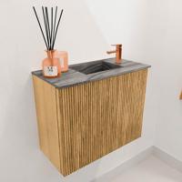 Toiletmeubel Mondiaz Joya Dlux | 50 cm | Meubelkleur Oak | Faye wastafel Sombra Wasbak Rechts | 1 kraangat