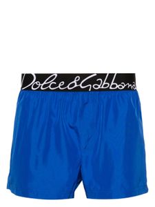 Dolce & Gabbana short de bain à taille logo - Bleu