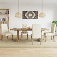 Eetkamerstoelen 4 st linnen-look stof beige
