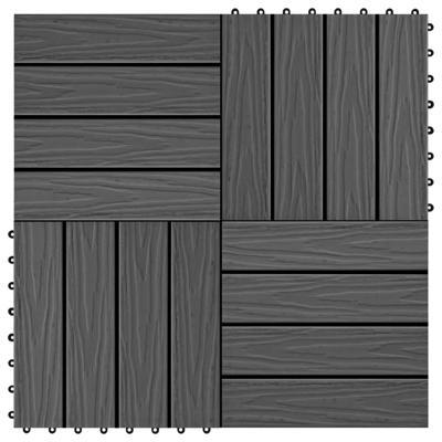 Terrastegels diep relif 30x30 cm 1 m HKC zwart 11 st