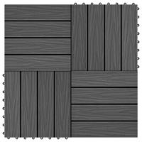 Terrastegels diep relif 30x30 cm 1 m HKC zwart 11 st