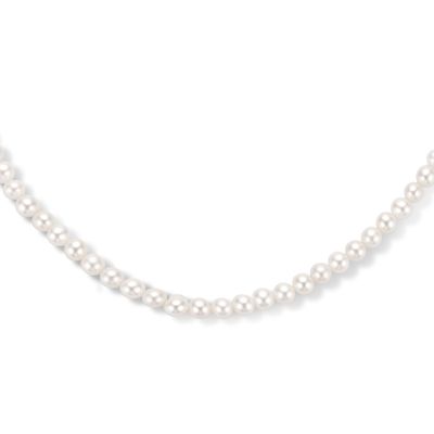Ketting geelgoud-zoetwaterparel goudkleurig-wit 4 mm 42 cm
