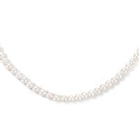 Ketting geelgoud-zoetwaterparel goudkleurig-wit 4 mm 42 cm