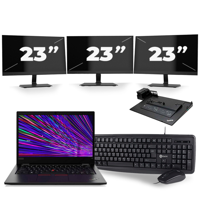 Lenovo ThinkPad L13 - Intel Core i3-10e Generatie - 13 inch - 4GB RAM - 256GB SSD - Windows 11 + 3x 23 inch Monitor Lenovo ThinkPad L13 - Intel Core i3-10e Generatie - 13 inch - 4GB RAM - 256GB SSD - Windows 11 + 3x 23 inch Monitor