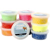 Hobby Foam Clay klei - 10x potjes - multi kleuren - 35 gram