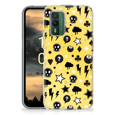 Silicone Back Case Nokia XR21 Punk Geel Silicone Back Case Nokia XR21 Punk Geel