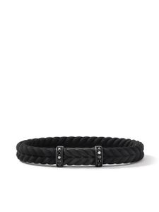 David Yurman bracelet tressé Chevrons serti de diamants - Noir