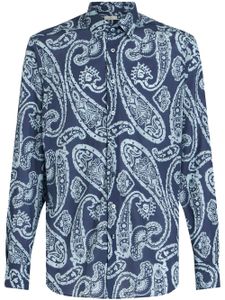 ETRO chemise en coton à imprimé cachemire - Bleu