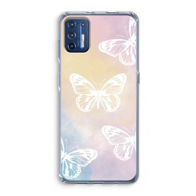 White butterfly: Motorola Moto G9 Plus Transparant Hoesje