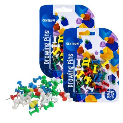 Gekleurde prikbord punaises - 50x stuks - Punt punaises voor op een prikbord Gekleurde prikbord punaises - 50x stuks - Punt punaises voor op een prikbord