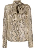 Stella McCartney python-print silk shirt - Gris - thumbnail