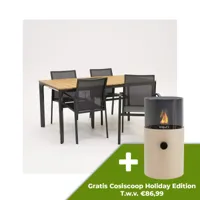 Tuinstoel Delia grijs met Arezzo tafel 160 x 90 cm