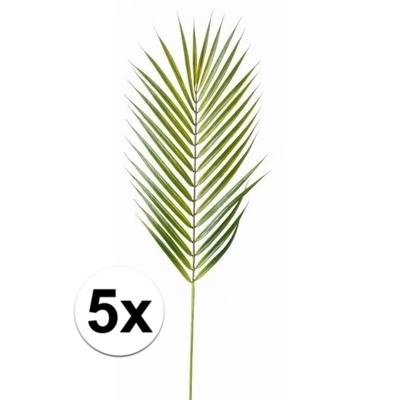 Kunstplant - 5x - Chamaedorea - palm blad - 75 cm - groen - nepplanten