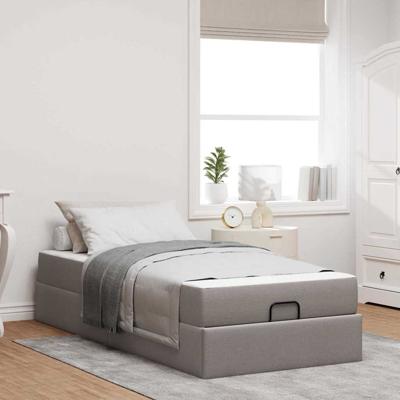 Bedframe met matras Taupe 90 x 190 cm Stof