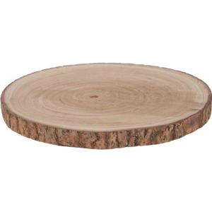 Grote woondecoratie ronde boomschijf - D40 cm - Paulowna hout