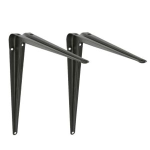 AMIG Plankdrager/planksteun van metaal - 2x - gelakt zwart - H450 x B400 mm