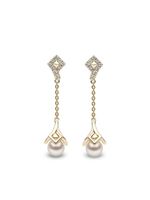 Yoko London boucles d'oreilles pendantes Trend en or jaune 18ct ornées de diamants et de perles