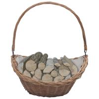VidaXL Houtmand met handvat 57x46,5x52 cm wilgenhout bruin