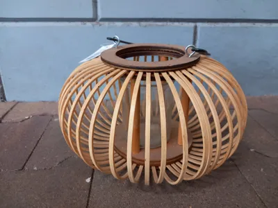 Windlicht Nora nat.mat L25B25H15CM naturel