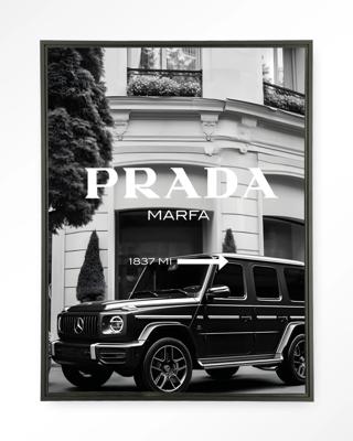 Urban Cotton Wandkleed 'This Way' 145 x 190cm in Floating Frame - black