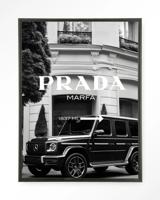 Urban Cotton Wandkleed 'This Way' 145 x 190cm in Floating Frame - black