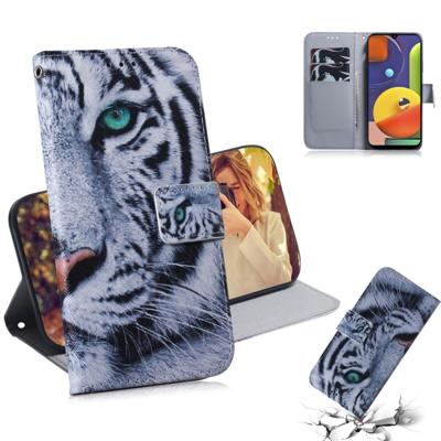 Voor Galaxy A50s schilderij patroon gekleurde tekening horizontale Flip lederen draagtas met houder & kaartsleuven & portemonnee (Tiger)