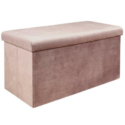 Hocker/poef opvouwbaar - oud roze - Velvet - polyester/MDF - 76 x 38 cm