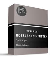 Splittopper Hoeslaken - Katoen Jersey Stretch - 160x200 cm - Keuze Uit Meerdere Kleuren - Fresh and Co - Dekbed-Discounter.nl