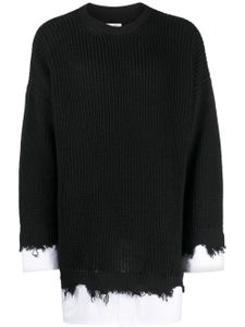 MM6 Maison Margiela pull en maille gaufrée - Noir