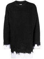 MM6 Maison Margiela pull en maille gaufrée - Noir