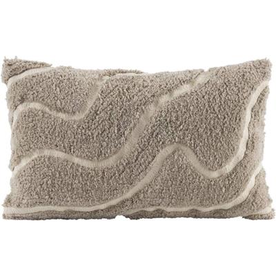 2e Halve Prijs Leen Bakker - Sierkussen Guust - Grijs/wit - 30x50 Cm - Katoen - Grijs#Wit