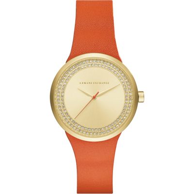 Horlogeband Armani Exchange AX6012 Leder Oranje 16mm