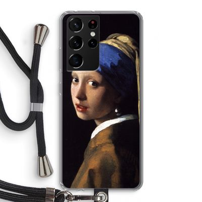 The Pearl Earring: Samsung Galaxy S21 Ultra Transparant Hoesje met koord