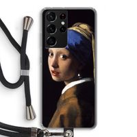 The Pearl Earring: Samsung Galaxy S21 Ultra Transparant Hoesje met koord