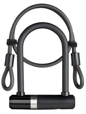 Axa Beugelslot newton mini + kabel 100/8 - zwart