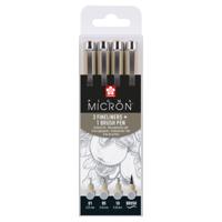 Fineliner sakura pigma micron lichtgrijs 4 maten