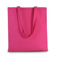 Basic katoenen schoudertasje in het fuchsia roze 38 x 42 cm - Schoudertas