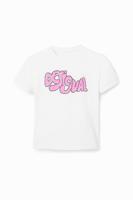 T-shirt met korte mouwen en stras - WHITE - XXL