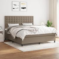 Boxspring met matras stof taupe 160x200 cm