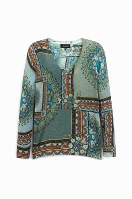 Gebreide boho-trui - BROWN - XS