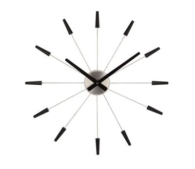 NeXtime NE-2610ZW Wandklok Dia. 58 Cm, Metaal, Zwart, &apos;Plug Inn&apos;