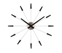 NeXtime NE-2610ZW Wandklok Dia. 58 Cm, Metaal, Zwart, 'Plug Inn' NeXtime NE-2610ZW Wandklok Dia. 58 Cm, Metaal, Zwart, 'Plug Inn'