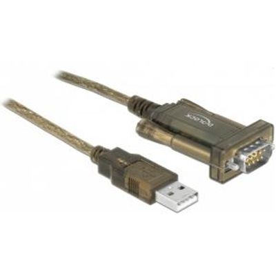 DeLOCK 64073 tussenstuk voor kabels USB Type-A RS-232 DB9 Transparant