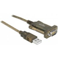 DeLOCK 64073 tussenstuk voor kabels USB Type-A RS-232 DB9 Transparant