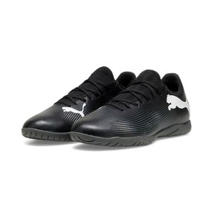 PUMA Future 7 Play Zaalvoetbalschoenen (IN) Zwart Wit Donkergrijs