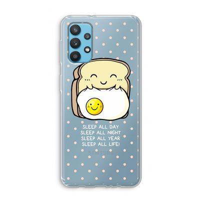 Sleep All Day: Samsung Galaxy A32 4G Transparant Hoesje