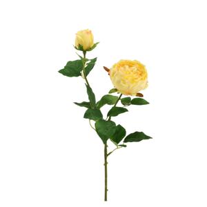 Engelse Tuinrozen Kunsttak 69cm Geel