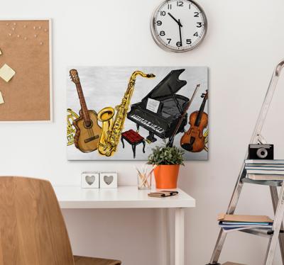 Canvas schilderij muziek Muziekinstrumenten schilderen
